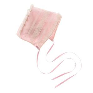 Pepa London Girls Lace Christening Bonnet, Pink